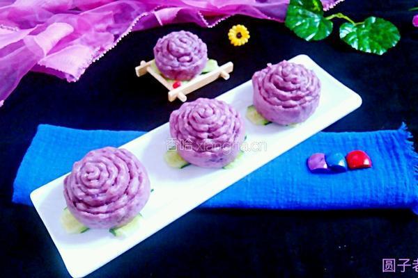紫薯多层小卷的做法图解1
