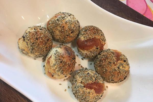 手工零食-芝麻小丸子（空气炸锅版）的做法图解10