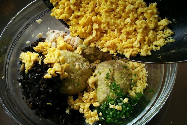 虾皮鸡蛋包菜饺子的做法图解15