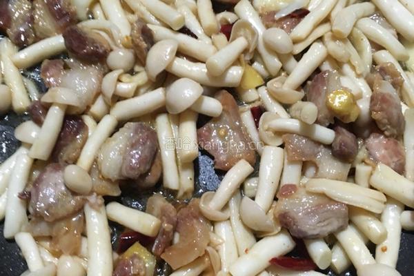 海鲜菇炒五花肉的做法图解3