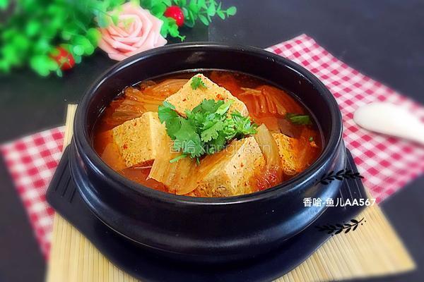 辣白菜豆腐汤的做法图解4
