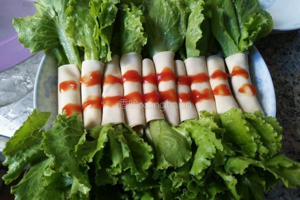 生菜豆皮卷的做法图解5