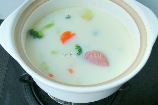 西兰花奶白汤的做法图解9