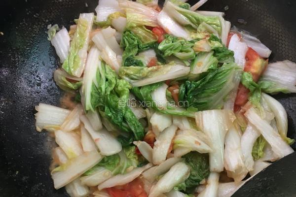 西红柿炒水白菜的做法图解7