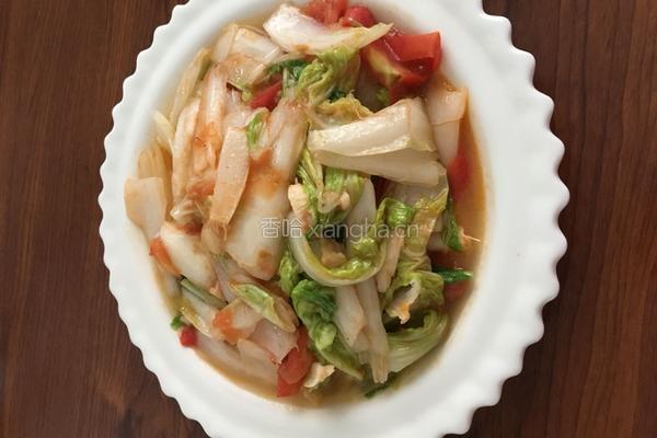 西红柿炒水白菜的做法图解8