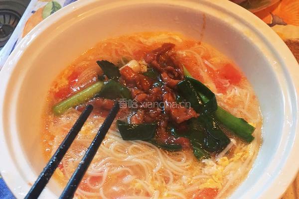 番茄青菜肉丝鸡蛋面的做法图解2