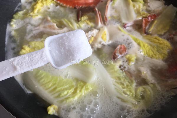 娃娃菜煮螃蟹的做法图解9