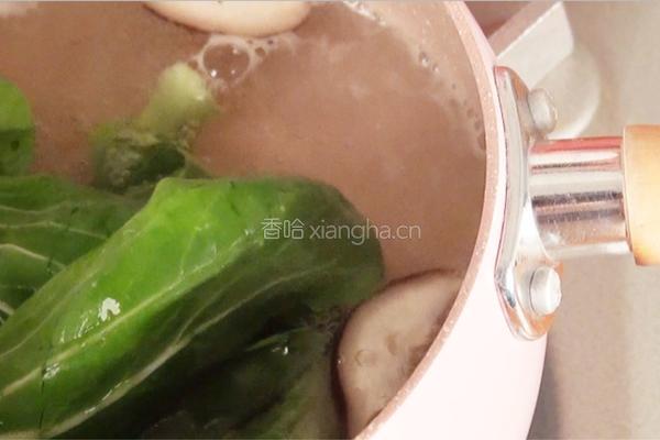 青菜香菇米糊的做法图解2