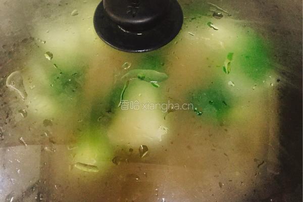 青菜枸杞粉丝汤的做法图解5