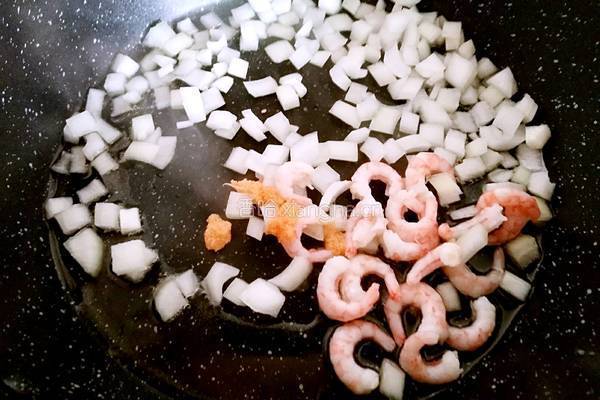 甜虾彩蔬炒饭的做法图解4
