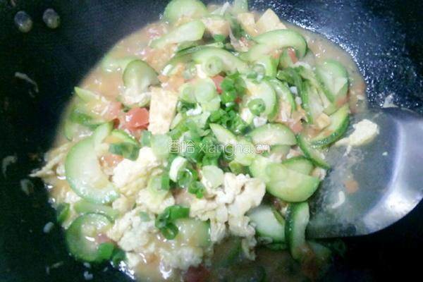 西红柿鸡蛋烧丝瓜豆腐的做法图解15