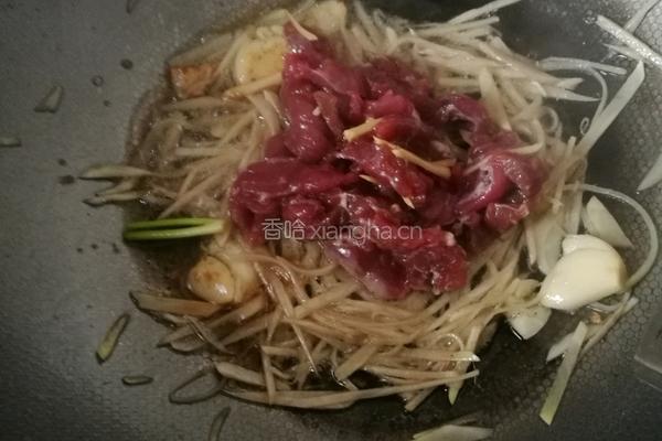 子姜丝炒牛肉的做法图解5