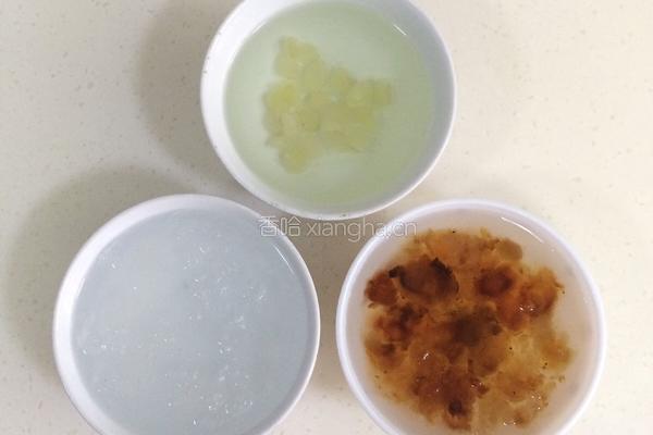 桃胶雪燕皂角米羹的做法图解1