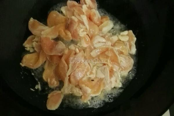 白玉菇炒鸡脯的做法图解4