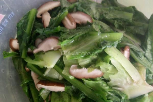 油麦菜炒香菇的做法图解4