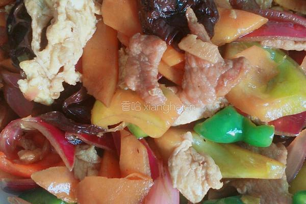 肉片鸡蛋炒杂蔬的做法图解6
