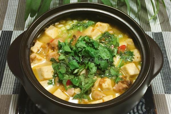 咸鱼、鸡粒豆腐煲的做法图解8