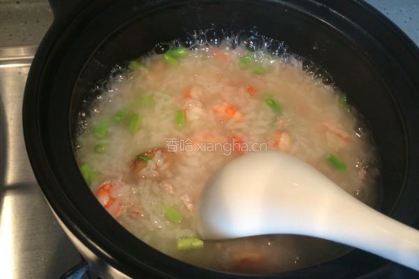 鲜虾芦笋粥的做法图解3