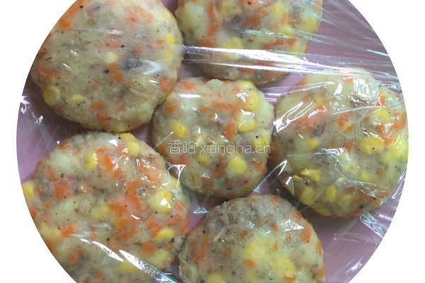 杂蔬夹肉土豆饼的做法图解9
