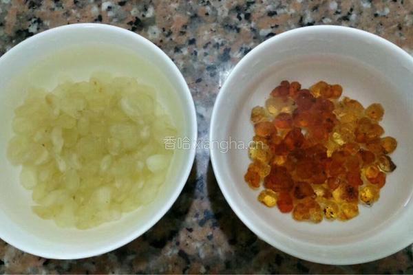 皂角米桃胶炖牛奶的做法图解1
