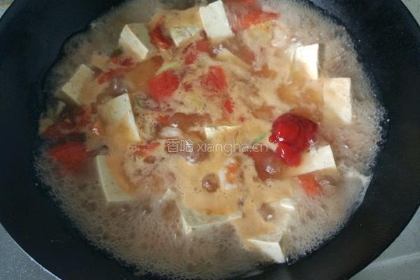 西红柿豆腐虾仁汤的做法图解6