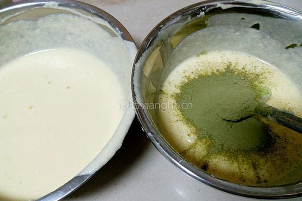 椰香抹茶花纹蛋糕的做法图解15