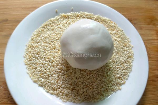 豆沙肉松馅麻团的做法图解16
