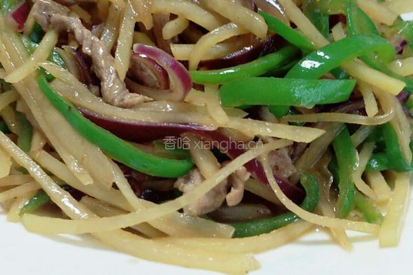 洋葱青椒土豆炒肉丝的做法图解5