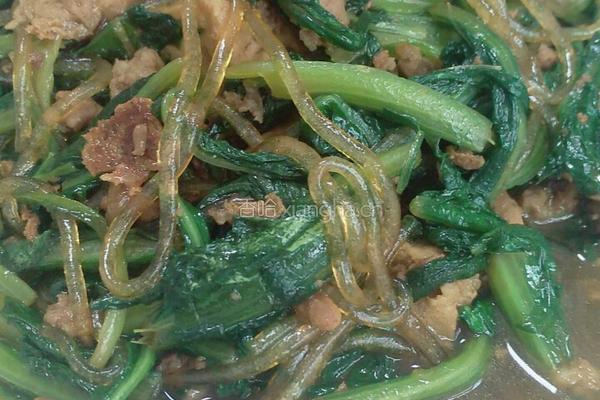 肉末油麦菜炖粉条豆泡的做法图解5