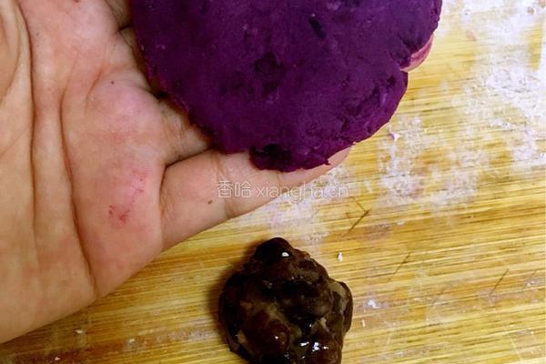 紫薯红豆馅月饼的做法图解4
