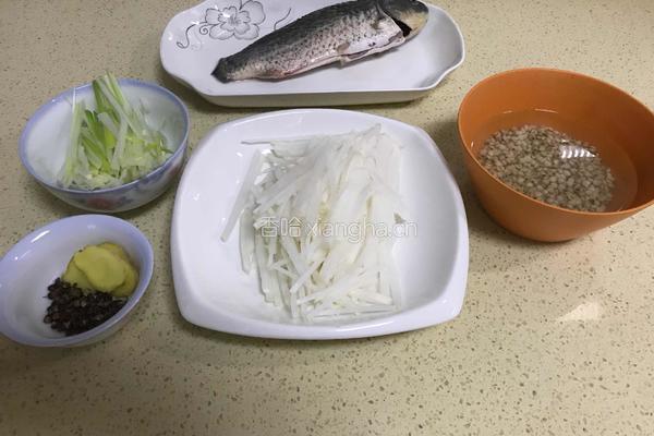 鲫鱼薏米白萝卜葱汤 的做法图解7