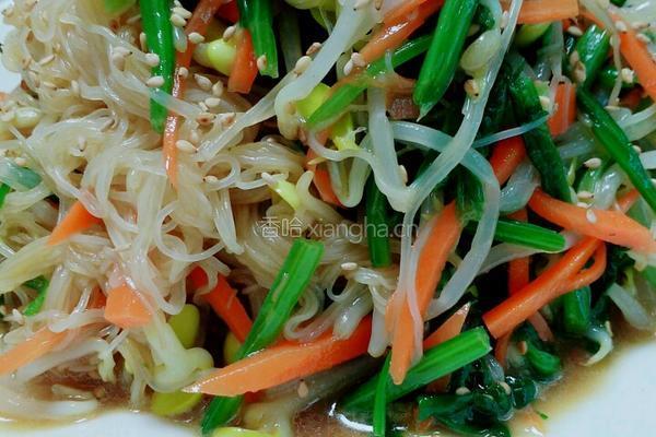 豆芽菠菜拌粉丝的做法图解6