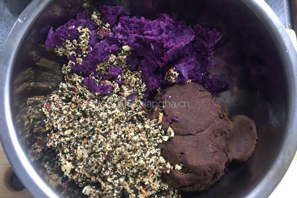 紫薯豆沙果仁馅的做法图解16