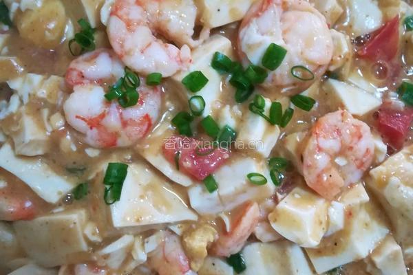 咸蛋黄虾仁豆腐的做法图解4