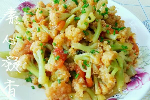 西红柿炒花菜的做法图解8