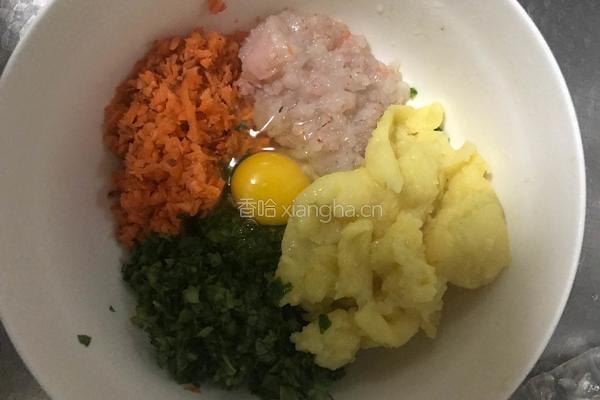 田园鲜虾土豆饼的做法图解5