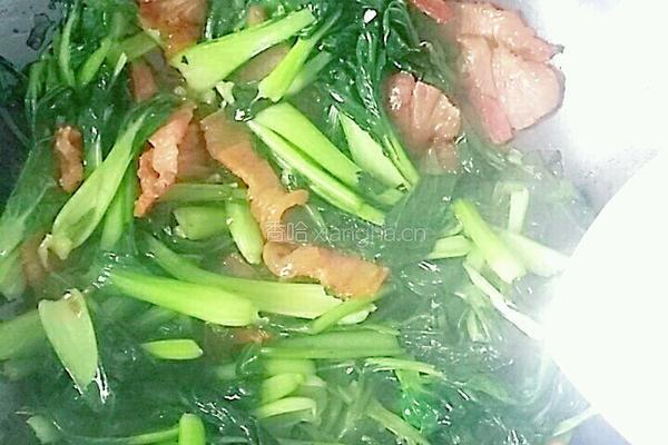 腊肉炒小白菜的做法图解9