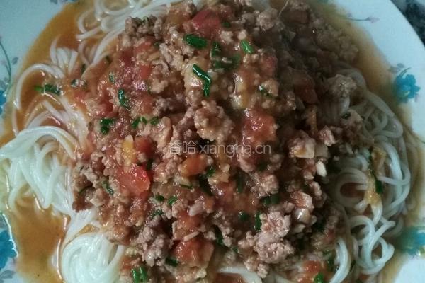 西红柿肉末拌面