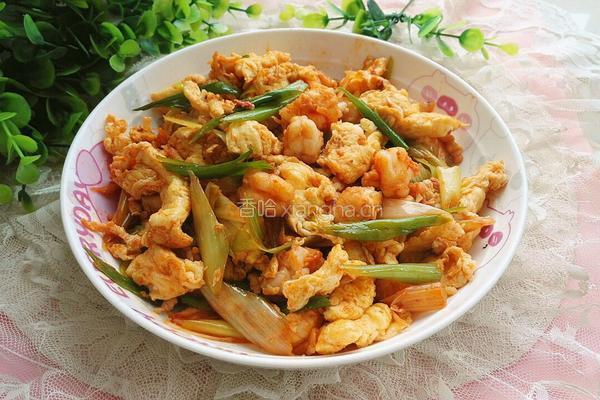 虾仁鸡蛋炒大葱的做法图解7