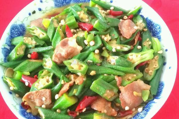 秋葵炒肉的做法图解5