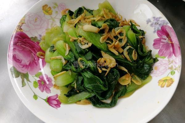 虾皮油菜的做法图解3