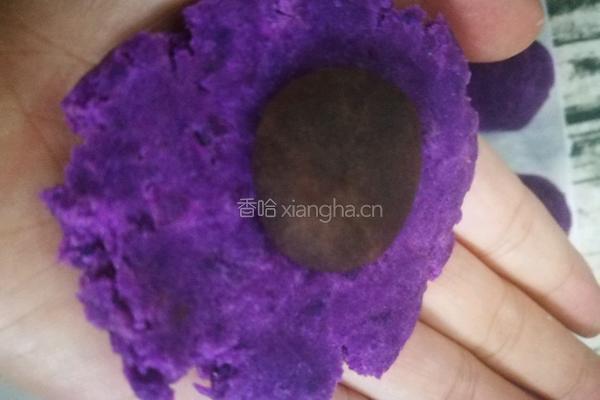 红豆沙馅紫薯糕的做法图解4