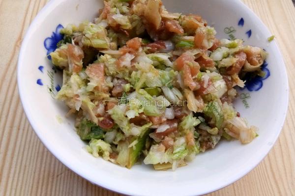 白菜猪肉大葱饺子的做法图解2