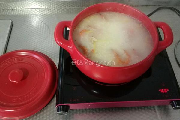 鲜虾白米粥潮汕砂锅粥的做法图解7