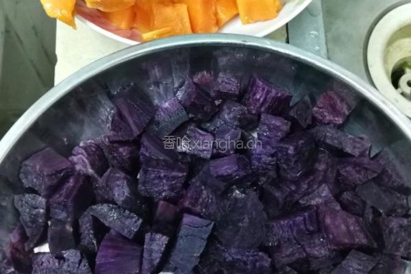 木瓜紫薯椰奶西米露的做法图解1