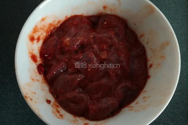 血皮菜炒猪肝 紫贝菜炒猪肝的做法图解4