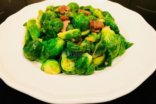 蒜蓉腊肉香炒抱子甘蓝(Brussels Sprouts）的做法图解12