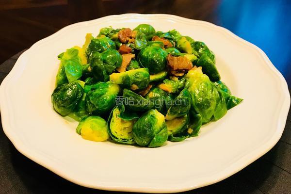 蒜蓉腊肉香炒抱子甘蓝(Brussels Sprouts）的做法图解11