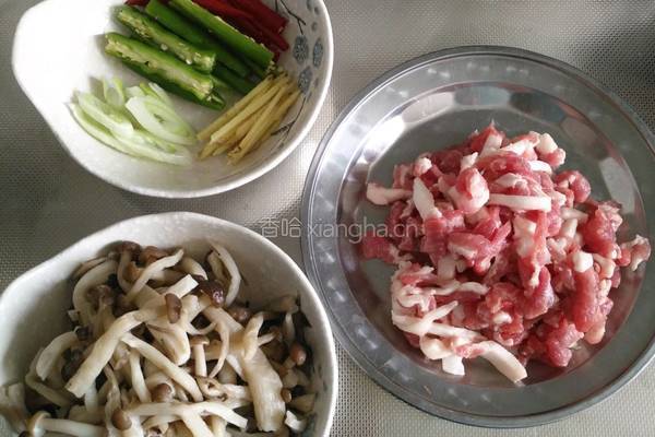 茶树菇炒肉丝的做法图解1