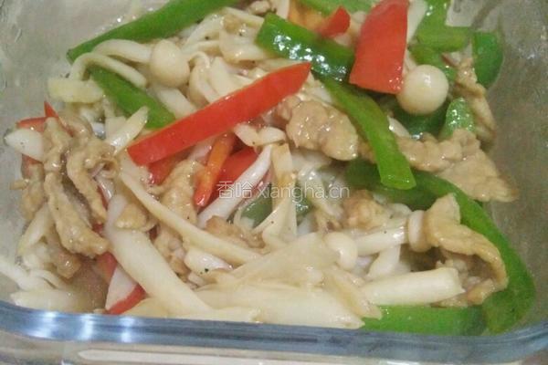 海鲜菇炒肉的做法图解5